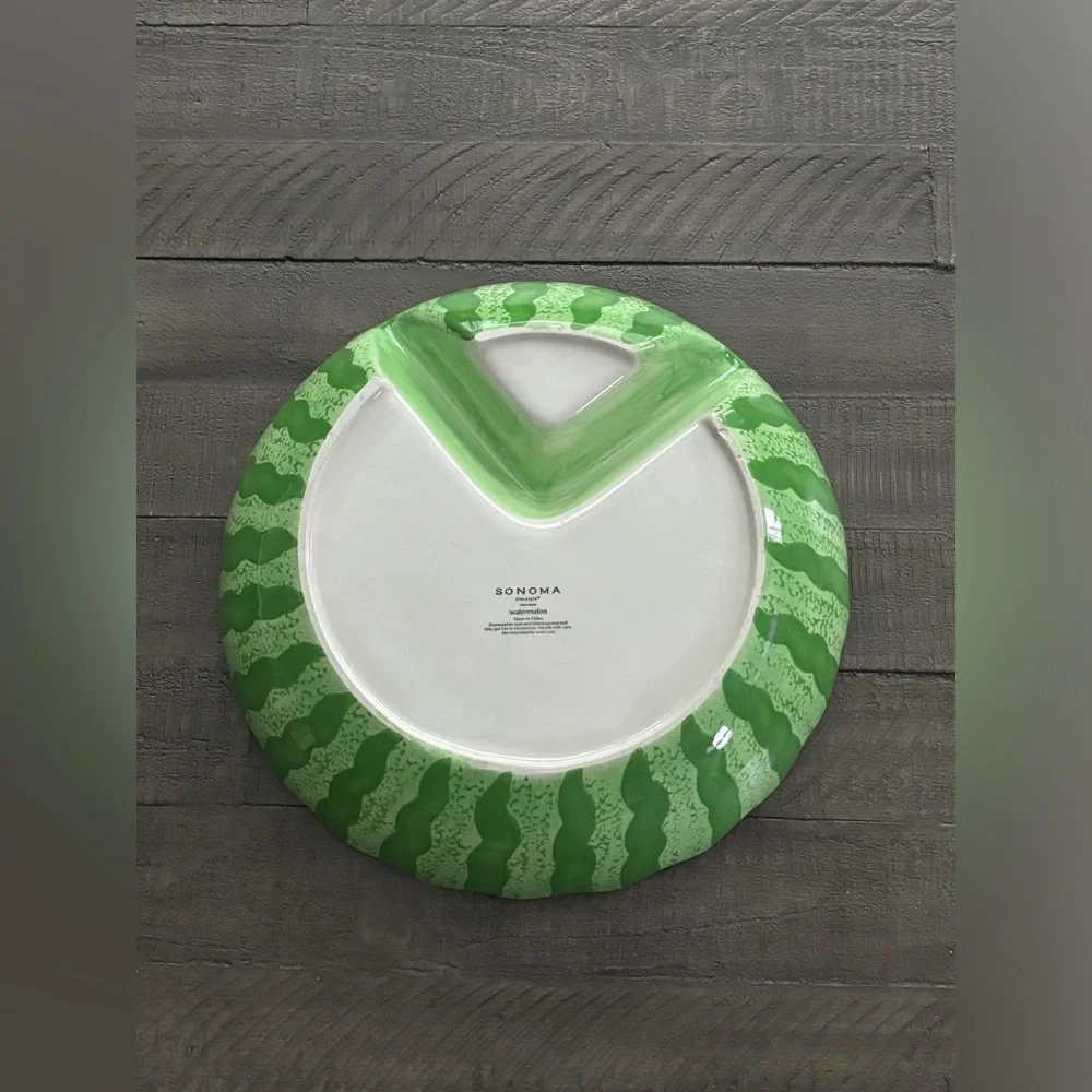 Williams Sonoma Watermelon Scalloped Divider Dish